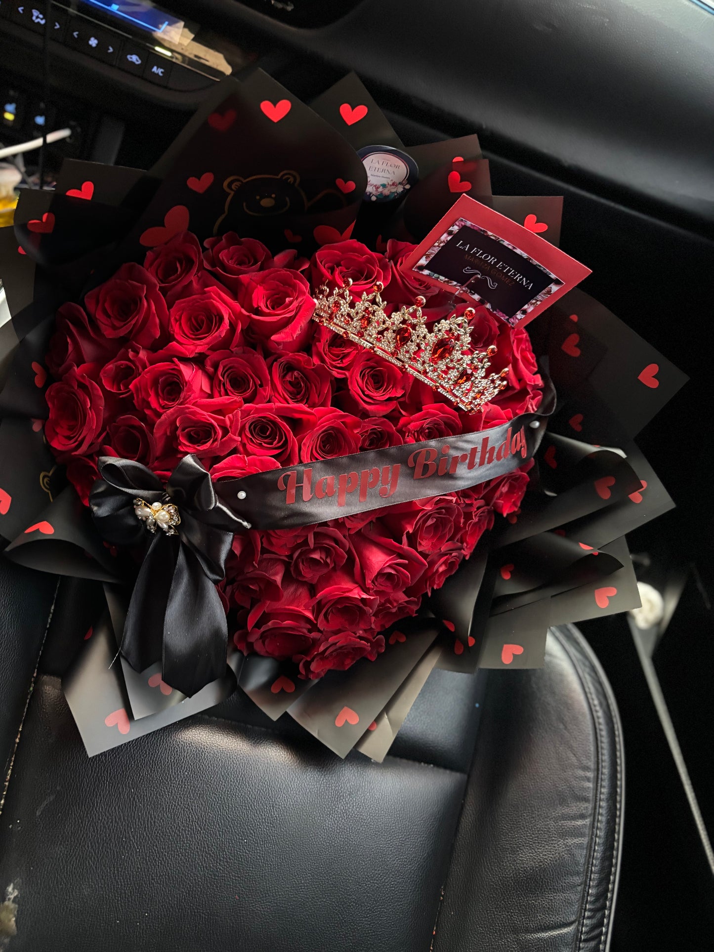 Happy Birthday Heart Rose Bouquet