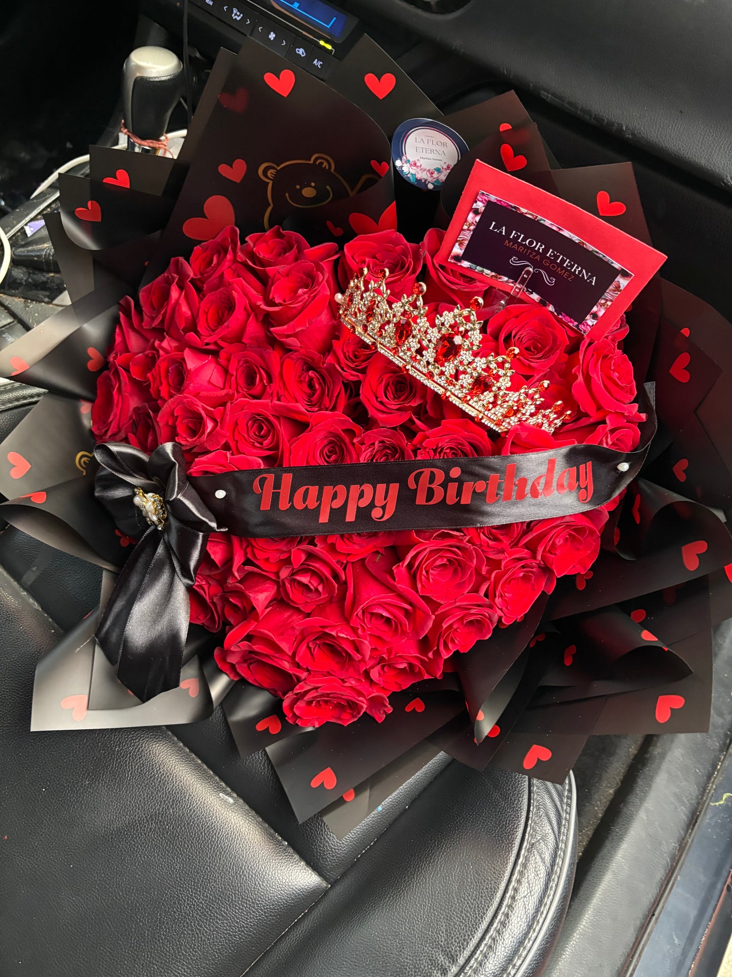 Happy Birthday Heart Rose Bouquet