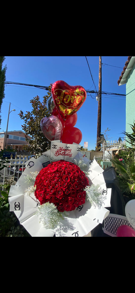100 Roses Birthday Bouquet 💐