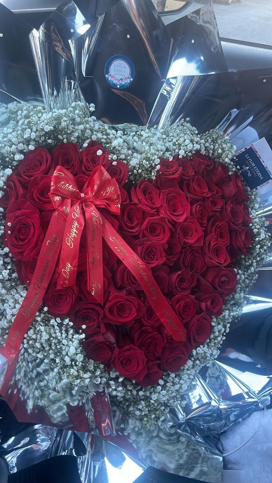50 Roses 🌹 Heart Bouquet 💐