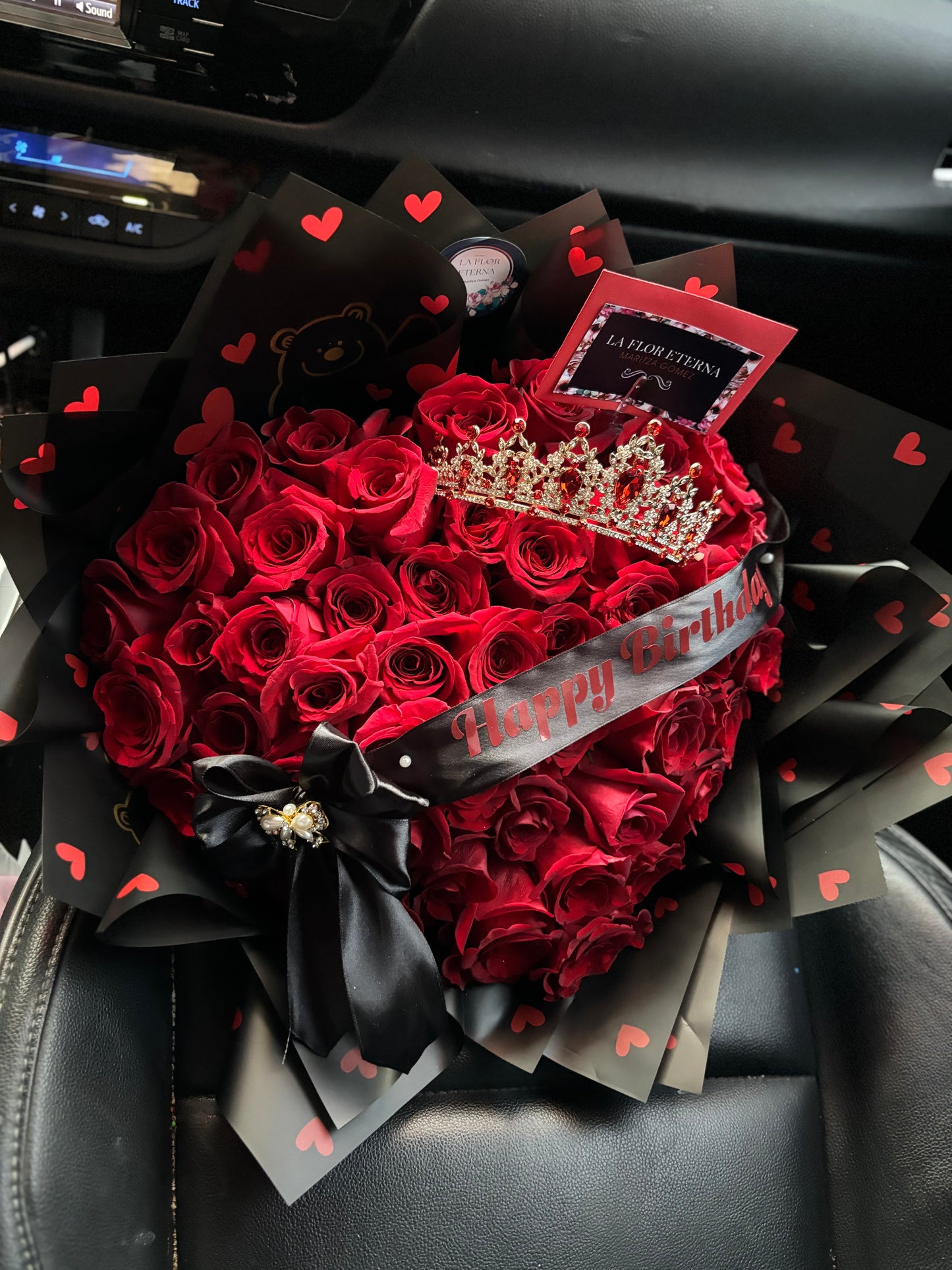 Happy Birthday Heart Rose Bouquet
